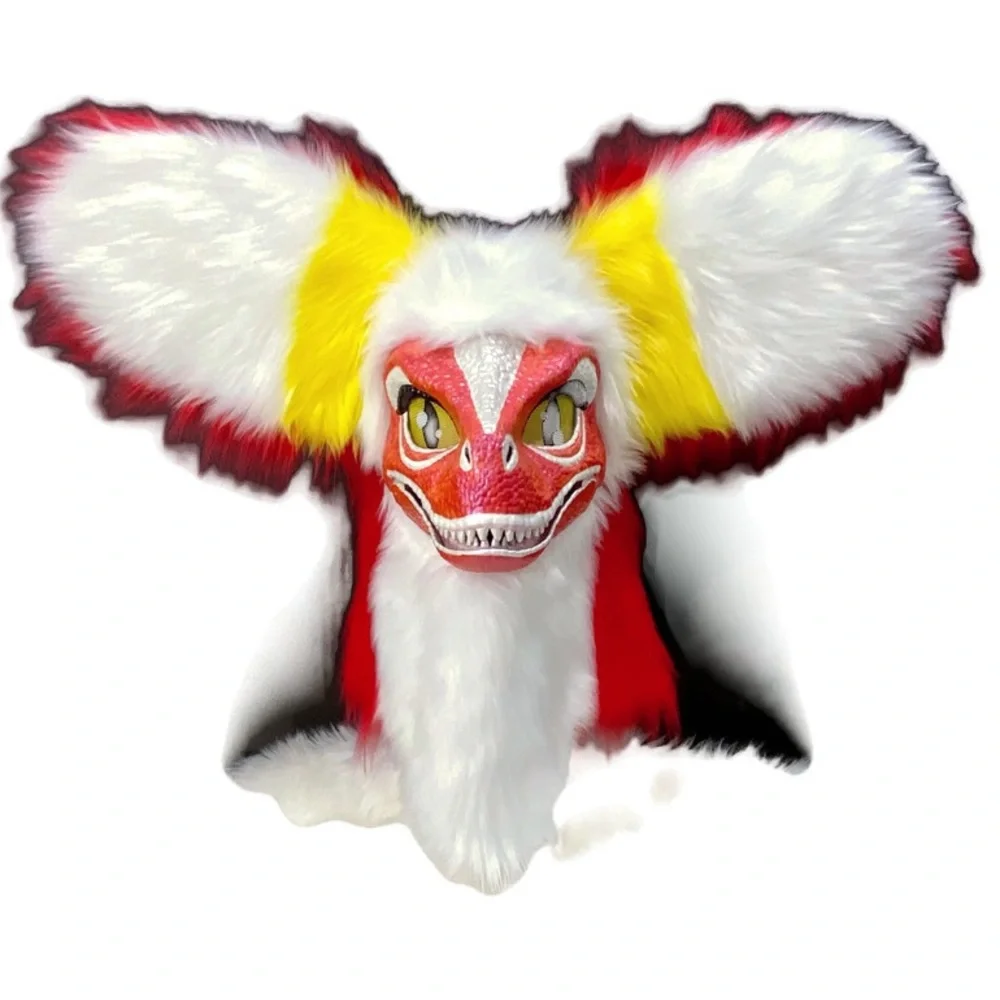 Dino Furry Mask/Fursuit Head with Nub Tail, styrofoam head and stand